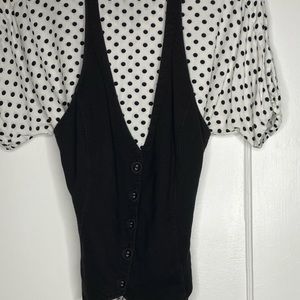 Black button vest